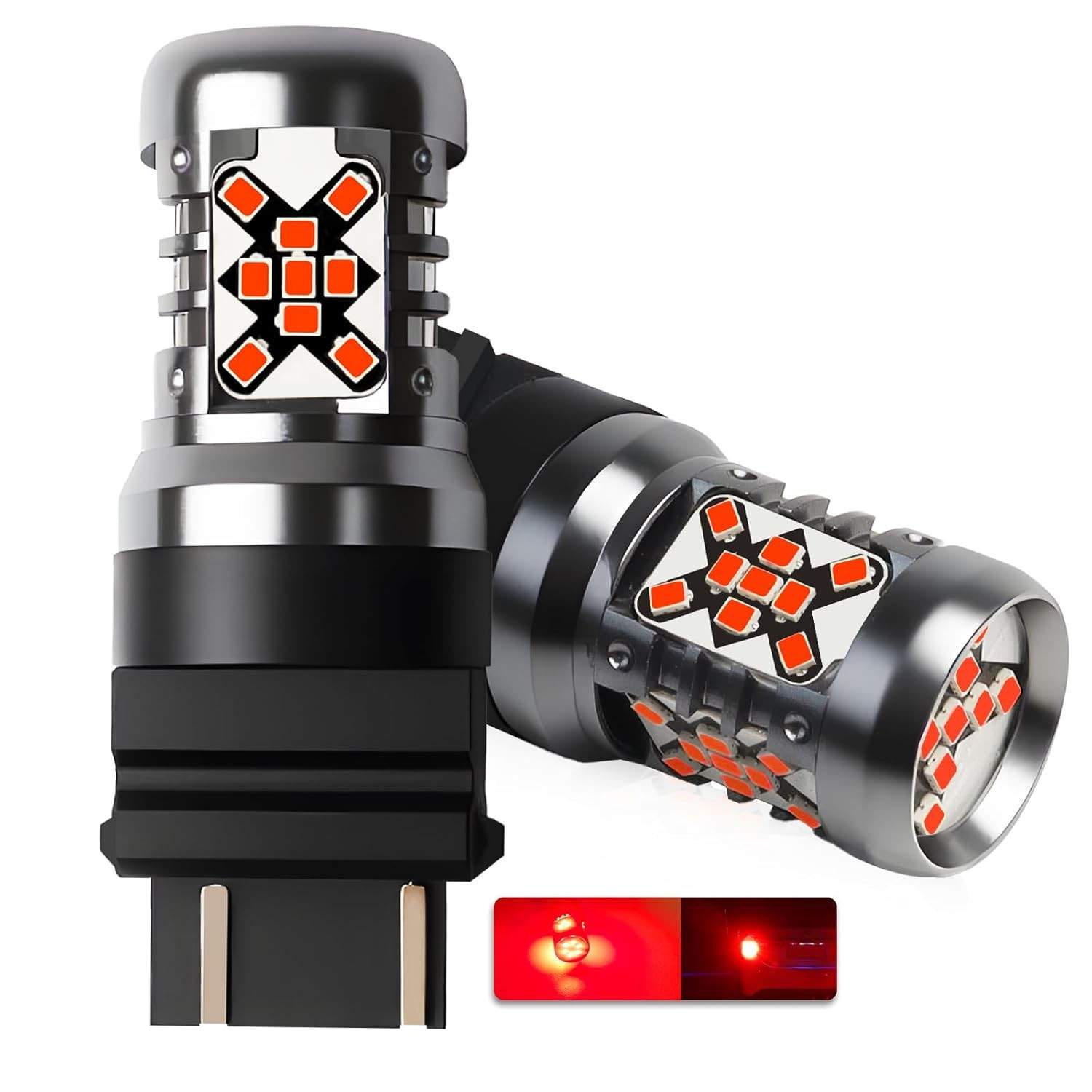 Lâmpadas LED Freio 3157 3156 Vermelhas: 500% Mais Brilho e Durabilidade Superior