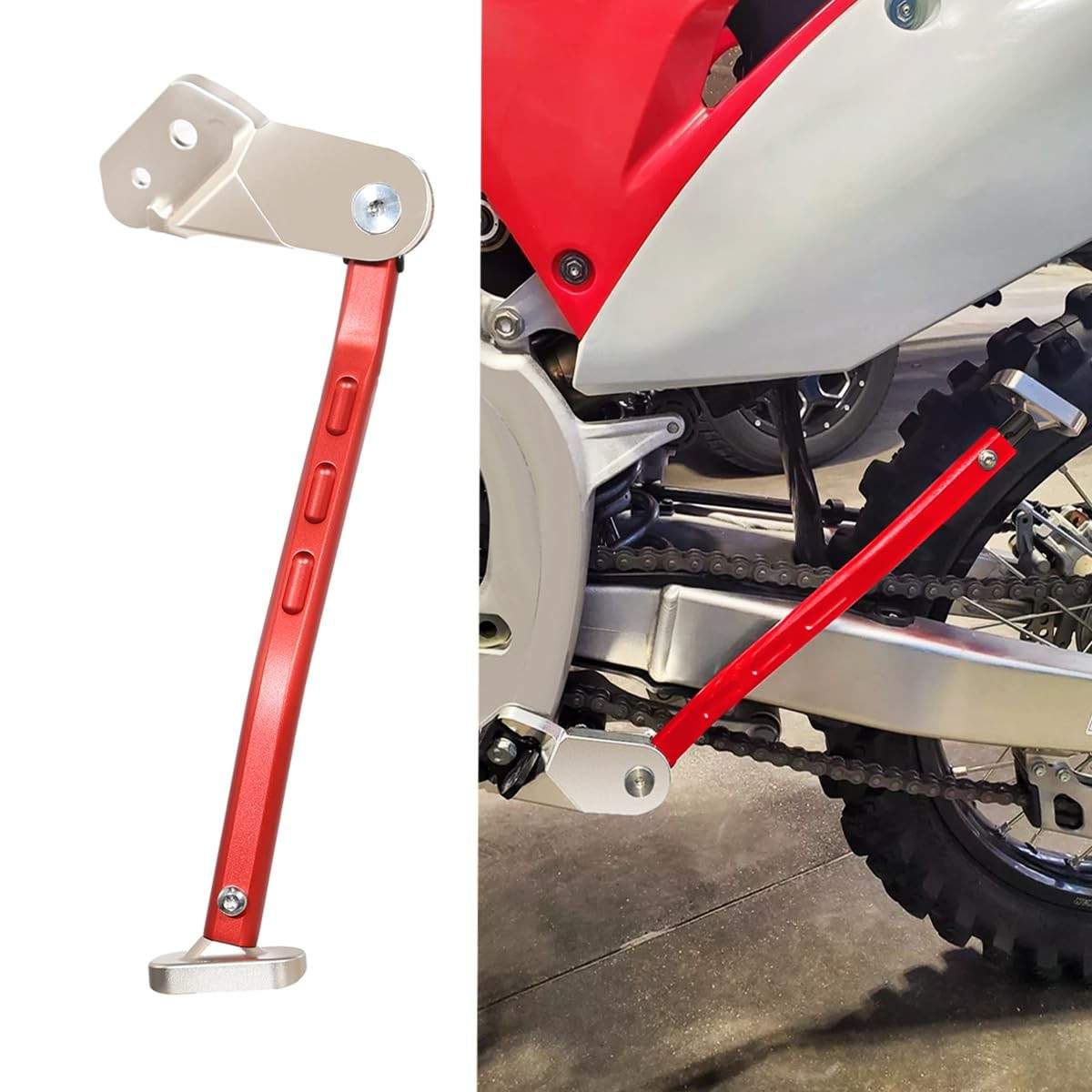 Suporte Lateral Vermelho para Honda CRF250R/CRF450R (2013-2024) - Estabilidade e Praticidade