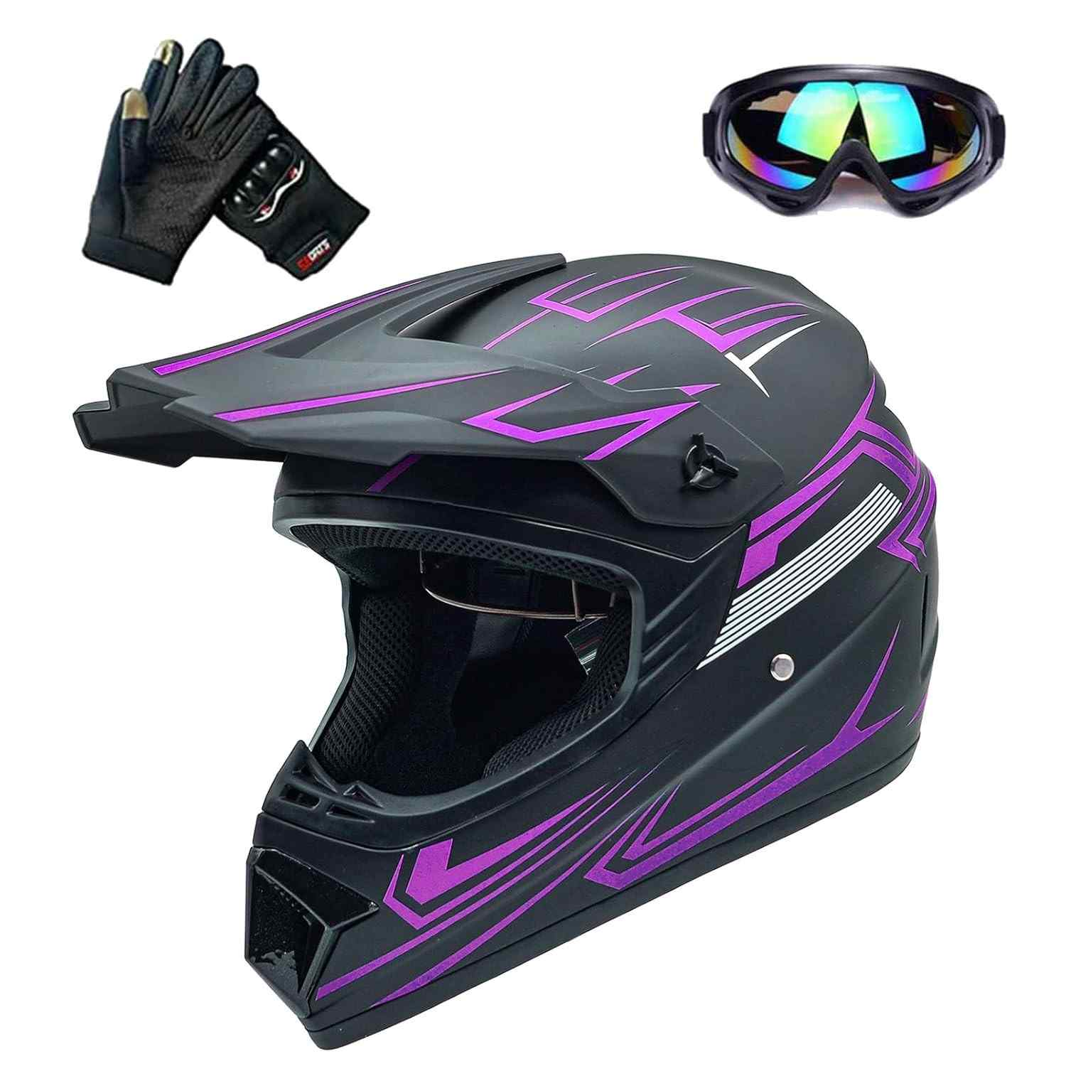 Capacete Motocross Vermelho Juvenil Unissex DOT - Aventura Off-Road e Mountain Bike