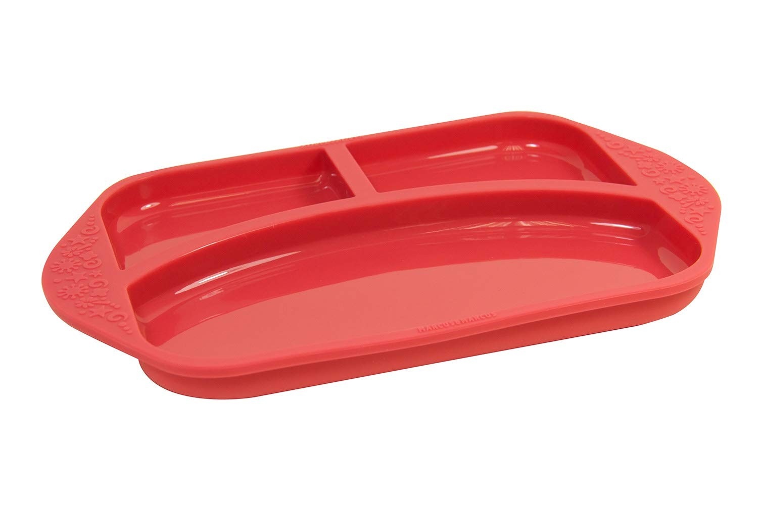 Marcus e Marcus The Lion Cub – Prato Divisor em Silicone com 3 Compartimentos, Vermelho, 12+ Meses