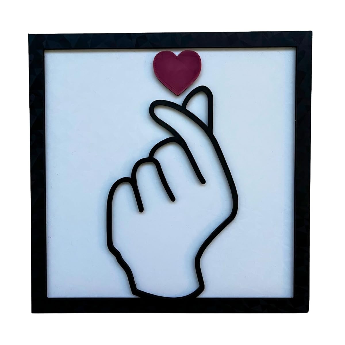 Quadro Decorativo Mini Coração Coreano - Charme e Estilo para Qualquer Ambiente (Vermelho)