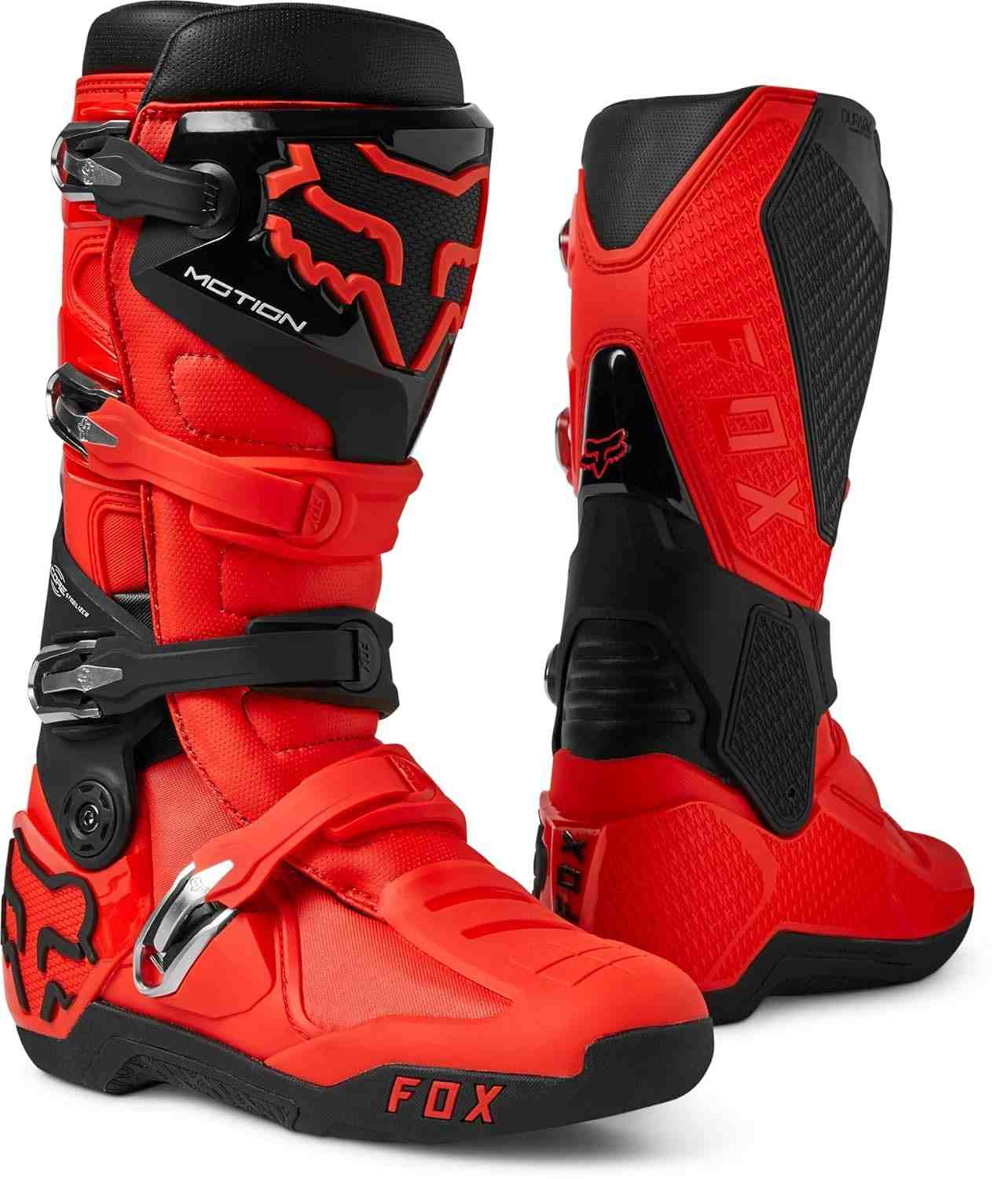 Botas Fox Racing Motion Motocross Vermelho Fluorescente - Performance e Conforto para Pilotos