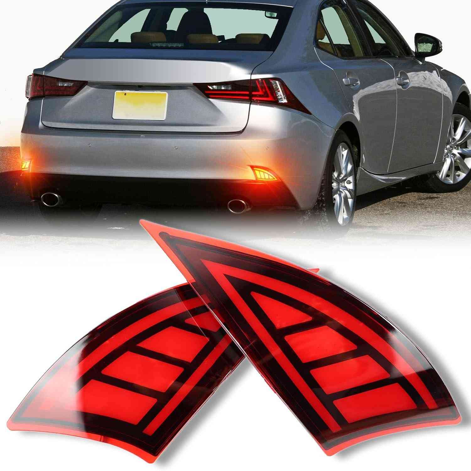 Kit Luz de Neblina Sequencial para Lexus IS (2014-2020) - Freio e DRL em LED Vermelho