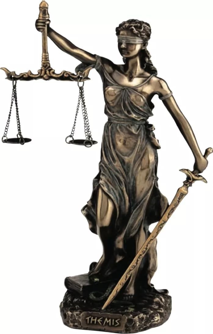Estátua da Justiça Themis Veronese 78123 - Simbolo de Equilíbrio e Autoridade