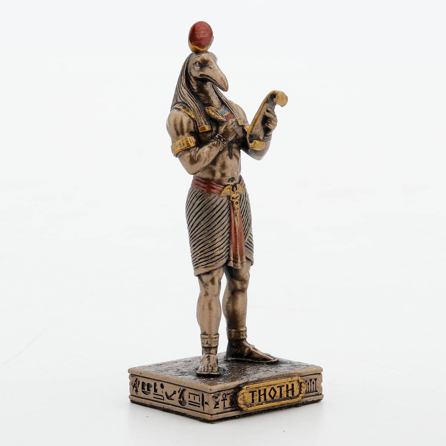 Veronese Design Thoth - Estátua do Deus da Sabedoria em Resina com Acabamento Bronze