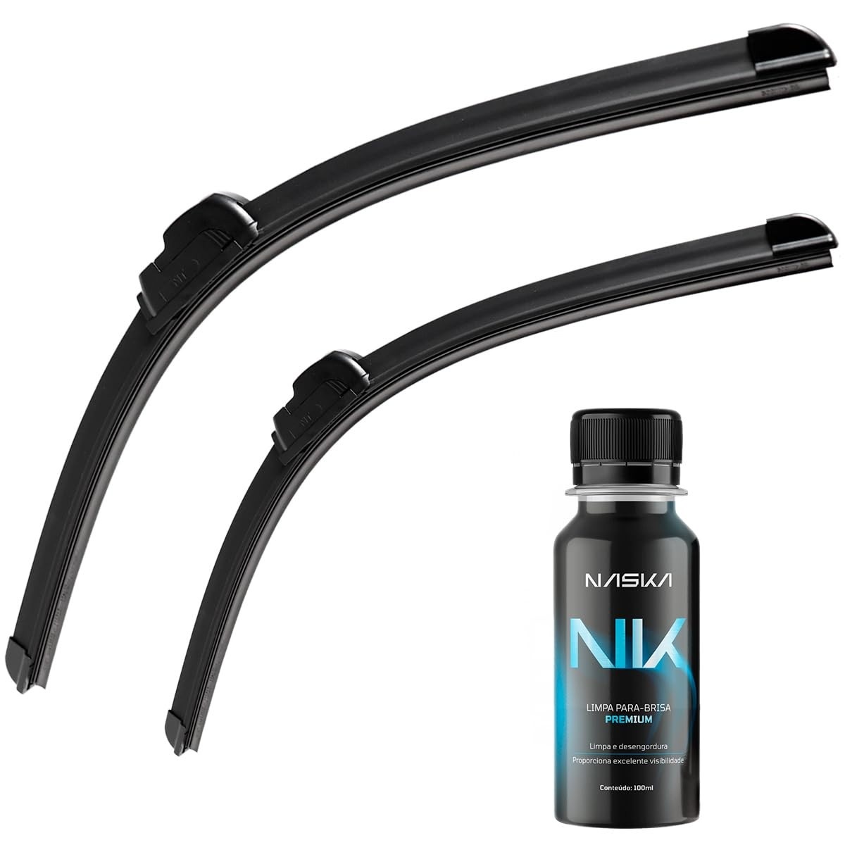 Kit Palhetas Limpador Silicone Universal Gancho + Limpa Para-brisa Naska Premium para Versa (2011-2019)