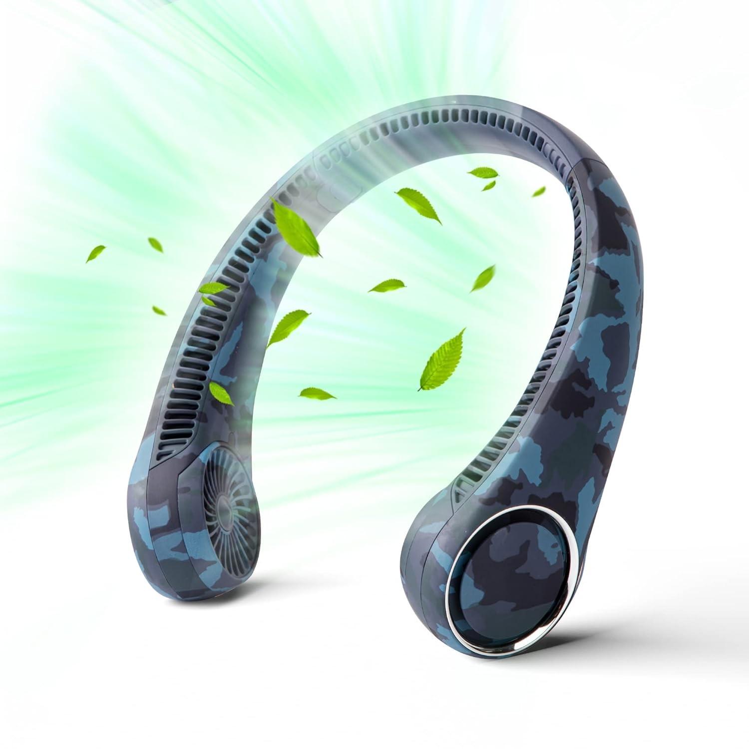 Ventilador de Pescoço Portátil Silencioso com Refrigeração 360° - Leve, Confortável e Versátil