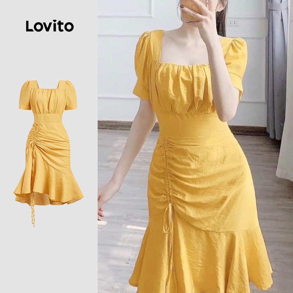 Vestido Amarelo Lovito: Elegância e Leveza