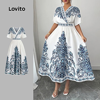 Vestido Boho Azul e Branco: Estilo e Conforto