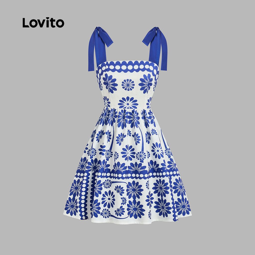 Vestido Boho Azul Lovito: Estilo e Conforto!