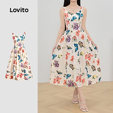 Vestido Boho com Estampa de Borboleta Lovito L131LD1393