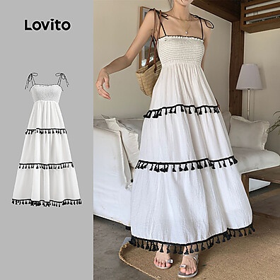 Vestido Boho com Franjas e Babados na Bainha – Estilo Verão