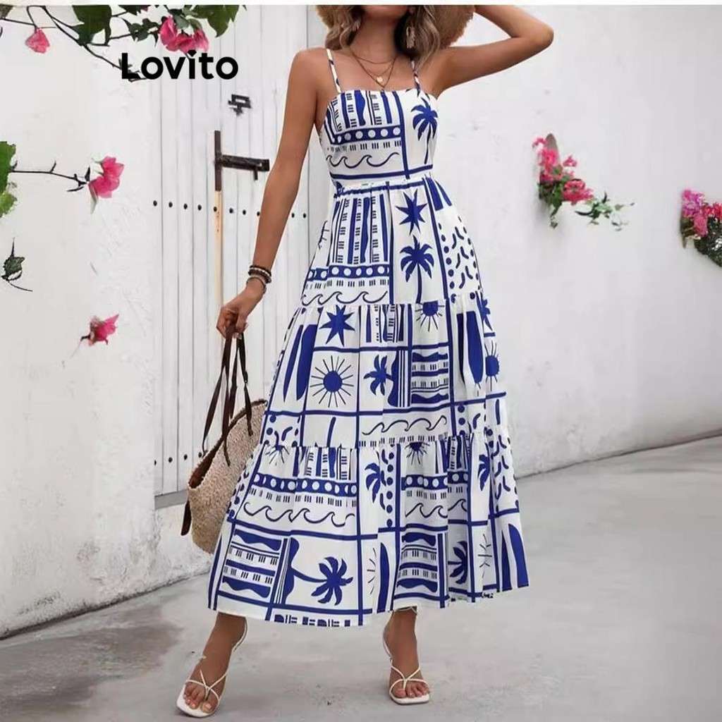 Vestido Boho Geométrico Lovito: Estilo e Conforto!