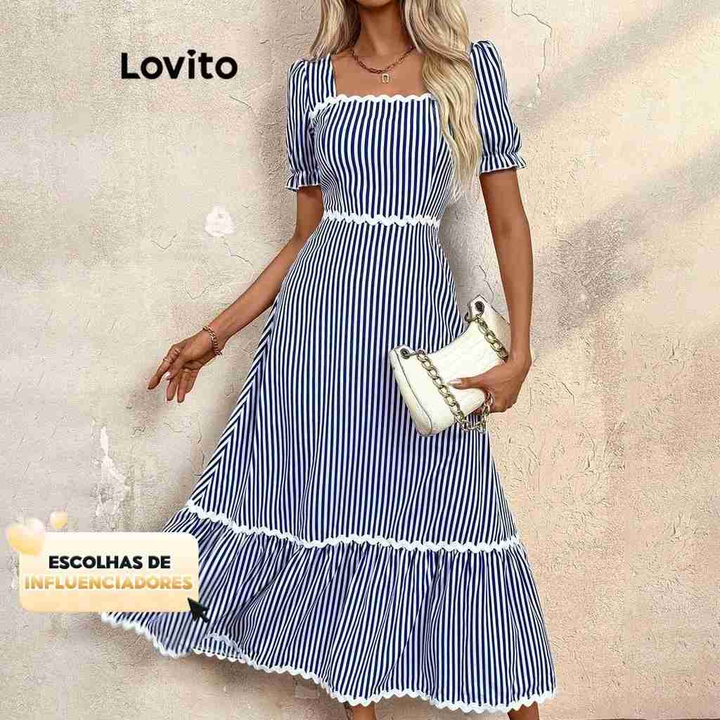 Vestido Boho Listrado Lovito: Estilo e Conforto!