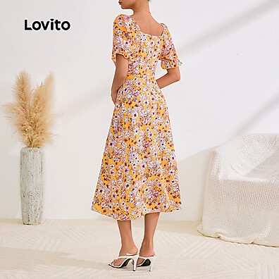 Vestido Boho Paisley com Mangas Bufantes Lovito LBL24064