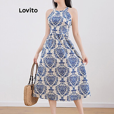 Vestido Boho Paisley com Renda para Mulheres L121MD022