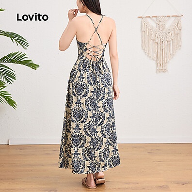 Vestido Boho Tribal Print Backless L124AD1198 – Estilo Livre e Conforto