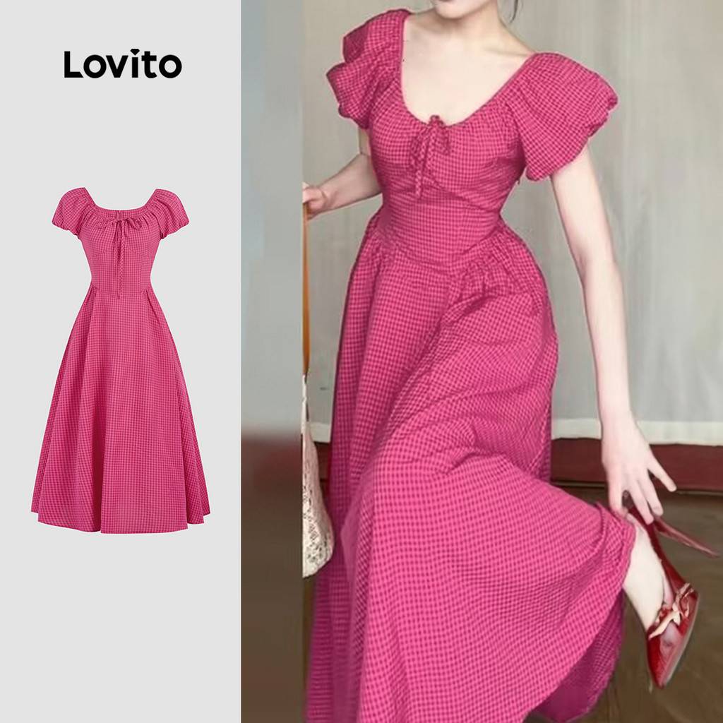 Vestido Boho Xadrez Lovito: Elegância e Conforto