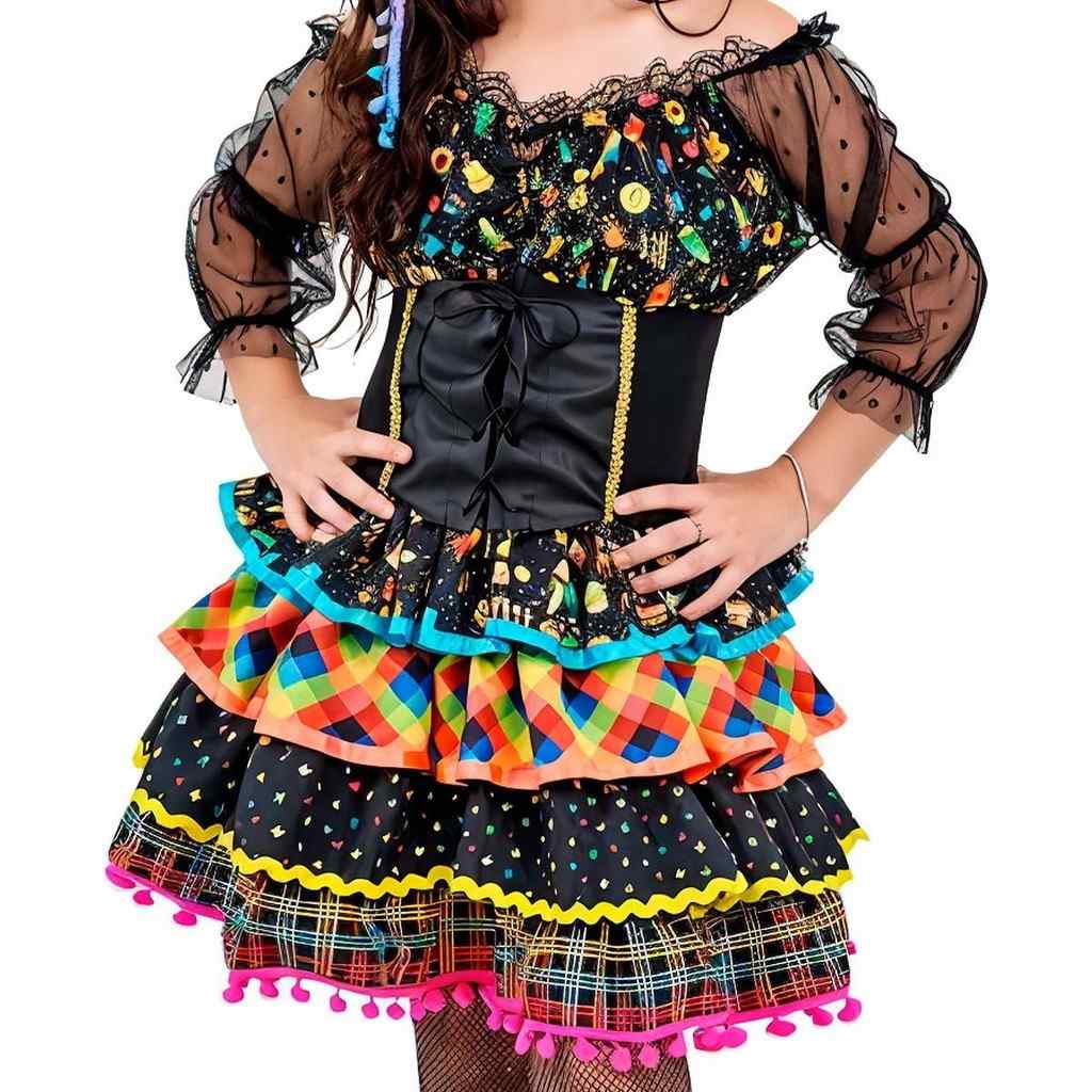 Vestido Caipira Infantil: Festa Junina com Estilo!
