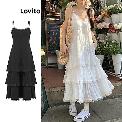 Vestido Casual de Renda Lovito LNA58337 – Multicolorido e Estilo Verão