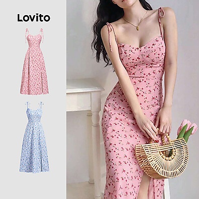 Vestido Casual Ditsy Floral Lovito – Estilo e Conforto para Mulheres