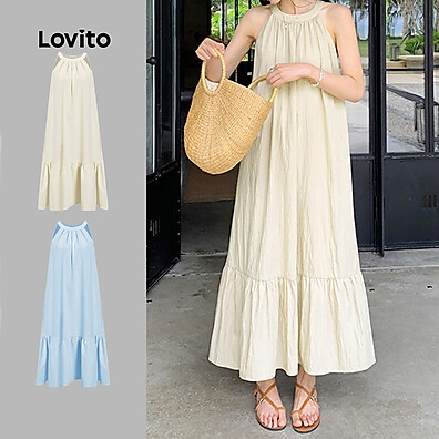 Vestido Casual Lovito: Babados e Recortes!