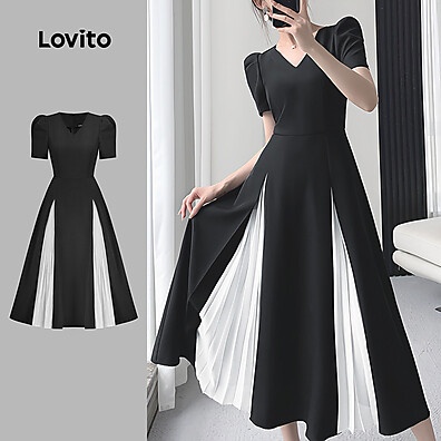 Vestido Colorblock Lovito: Elegância e Estilo