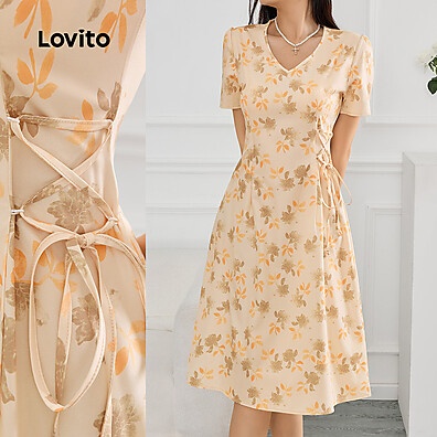 Vestido de Renda Lovito: Elegância Coral