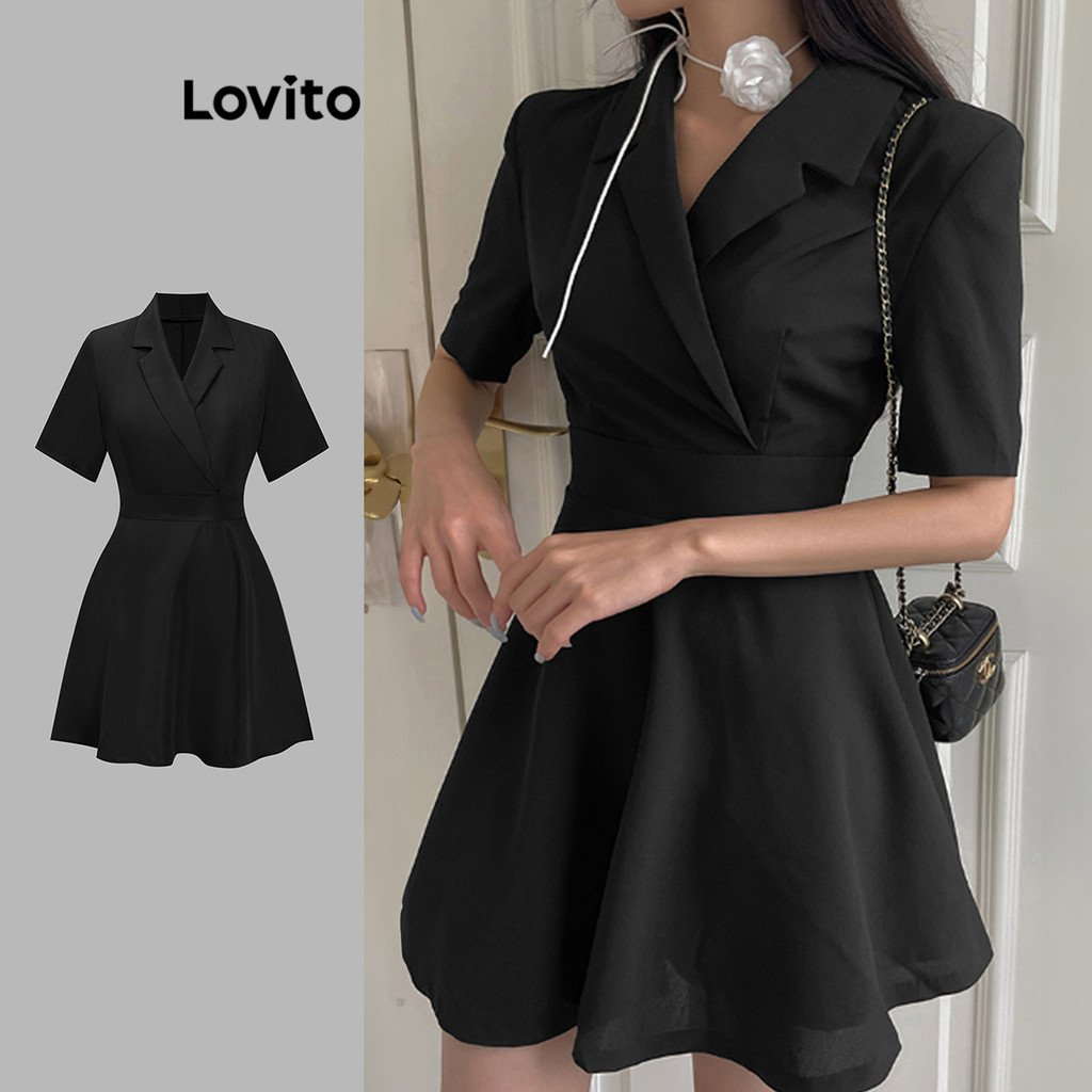 Vestido Elegante Lovito: Amarração e Estrutura