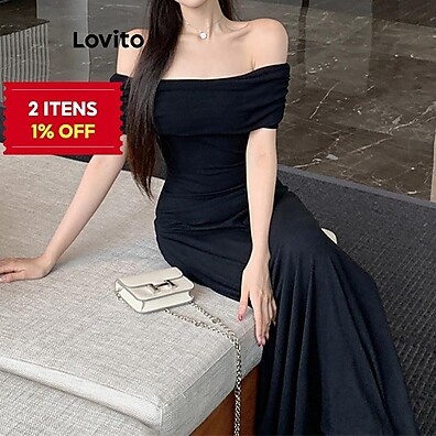 Vestido Elegante Lovito L109MD360 – Sofisticação e Conforto