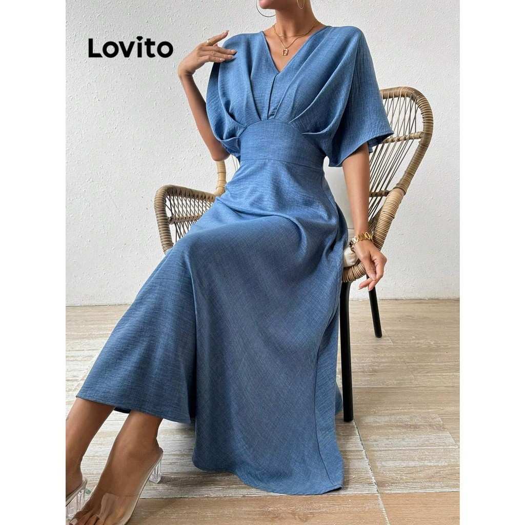 Vestido Elegante Lovito: Plissado e Perfeito!