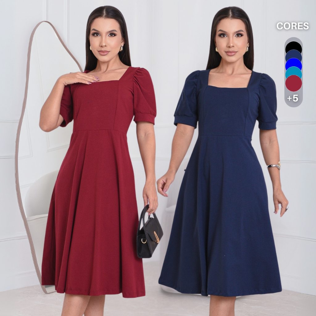 Vestido Feminino Cristão Midi Elegante – Estilo e Conforto
