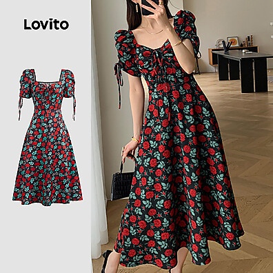 Vestido Floral Lovito: Elegância Casual de Verão