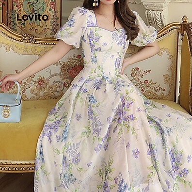 Vestido Floral Lovito Resort Verão - Estilo e Conforto