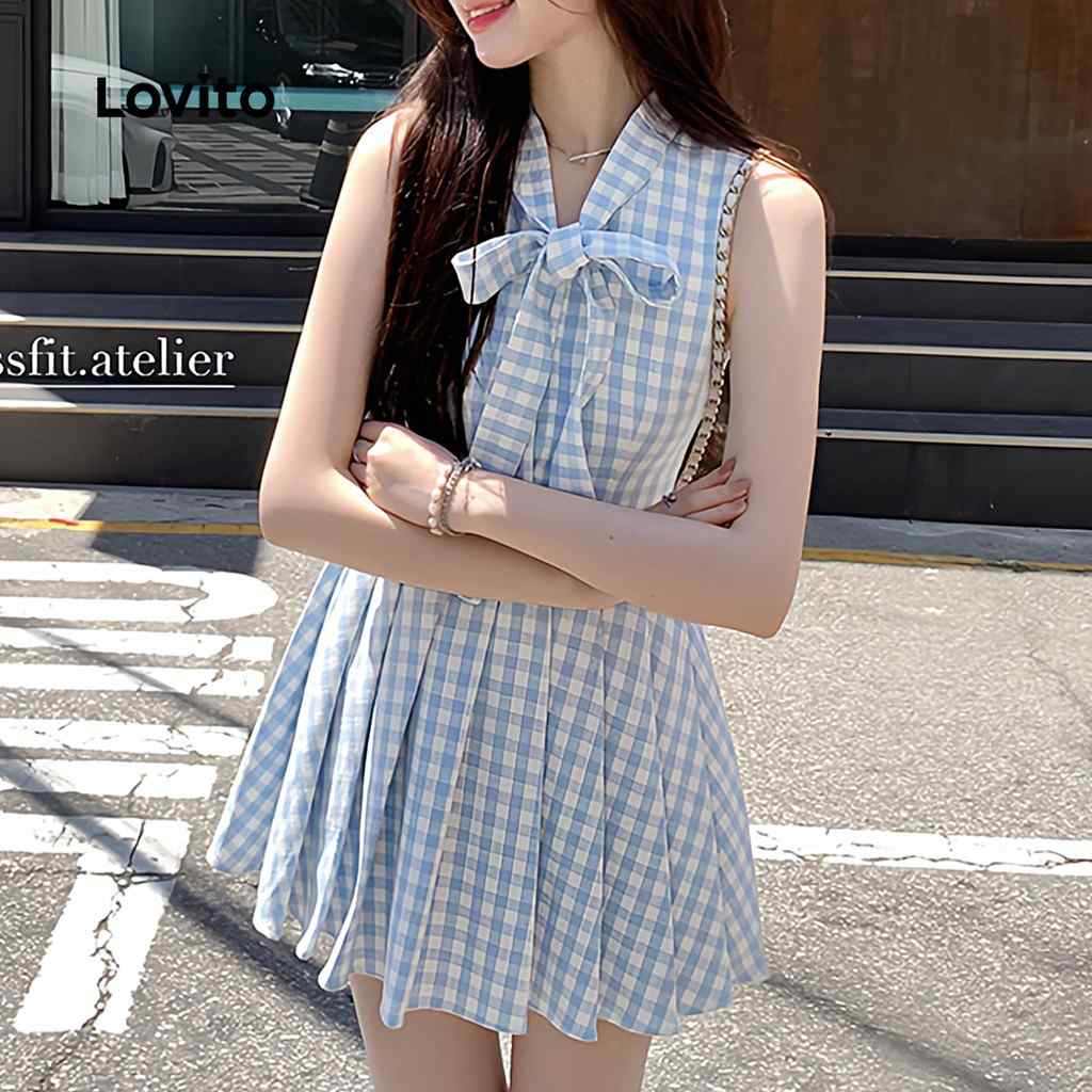 Vestido Gingham Lovito: Elegância Casual