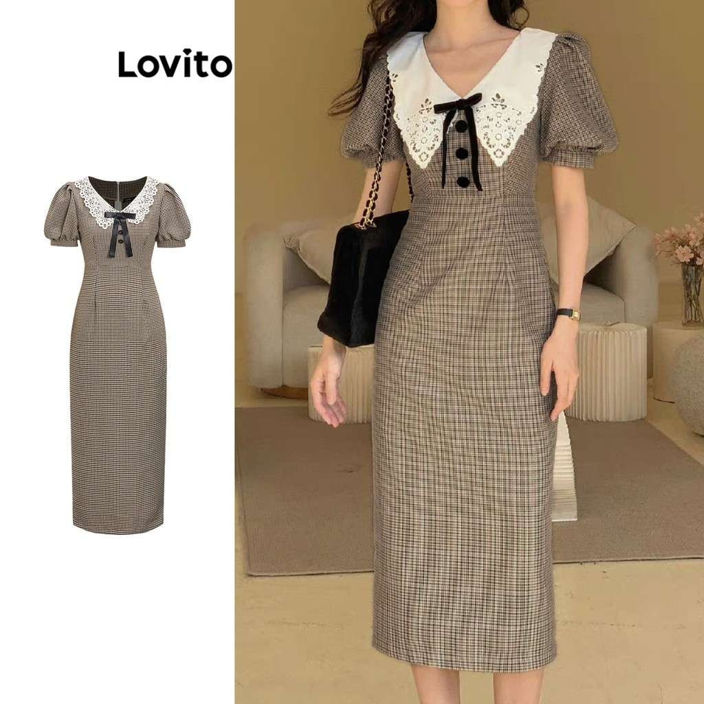 Vestido Gingham Lovito: Elegância e Conforto