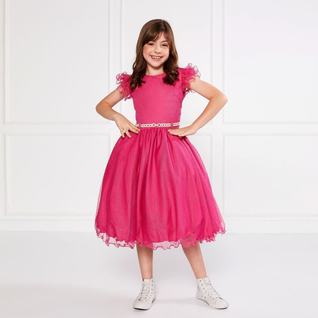 Vestido Glitter Pink Infantil: Elegância e Conforto para Festas