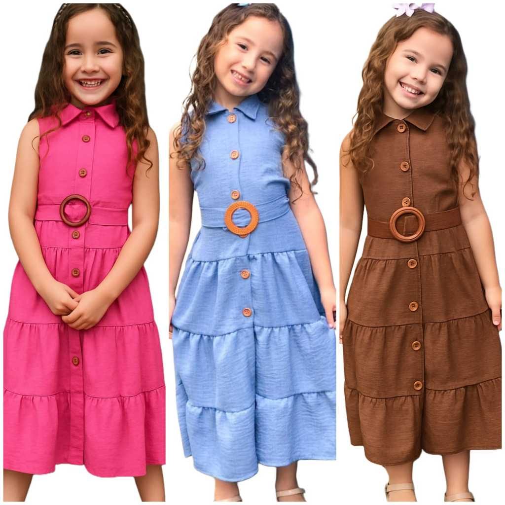 vestido-infantil-elegante-com-botoes-e-cinto-estilo-princesa-para-meninas