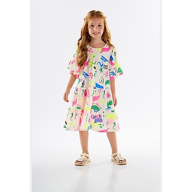 Vestido Infantil Estampado em Meia Malha - Conforto e Estilo para Bebês
