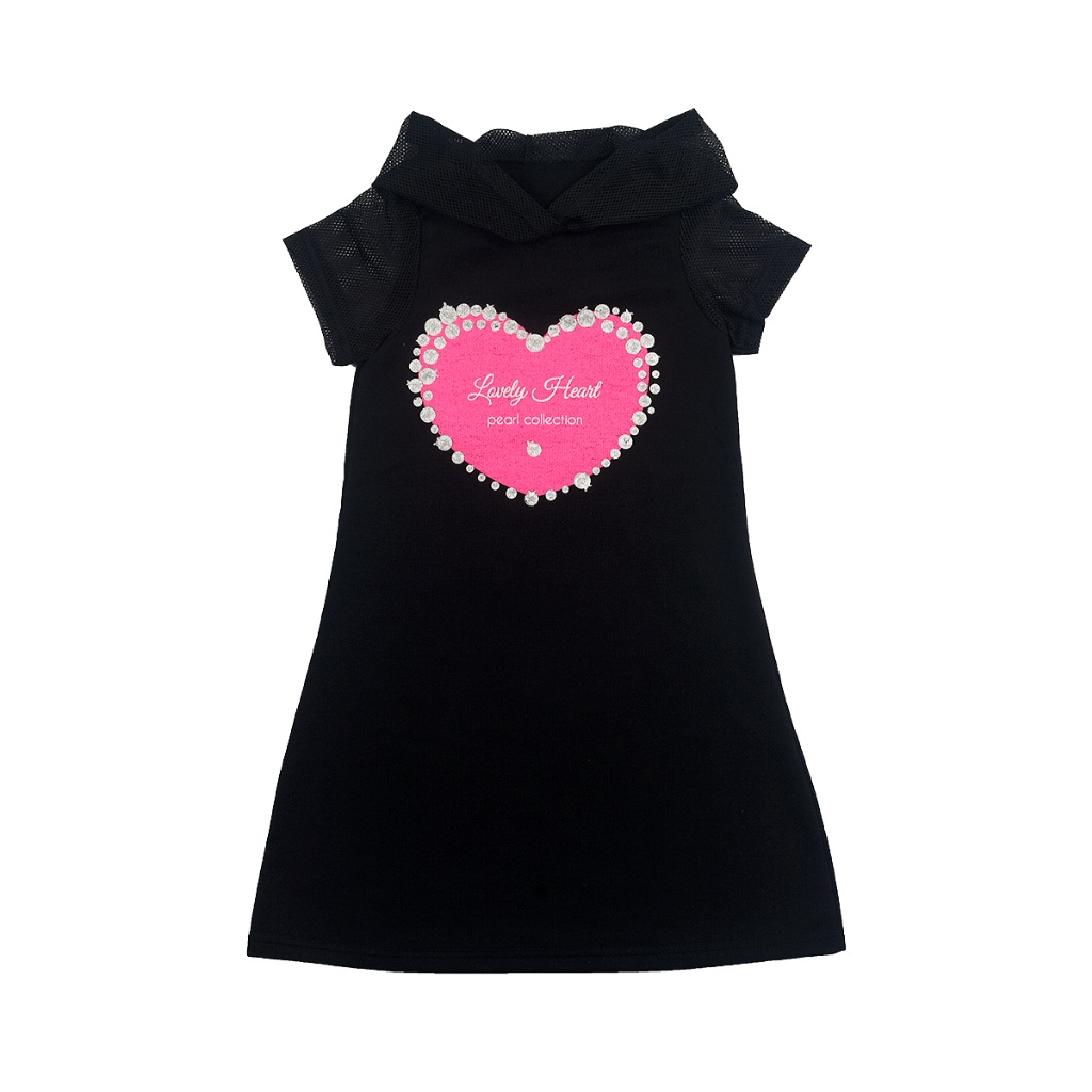 Vestido Infantil Preto com Capuz Estiloso - Destak