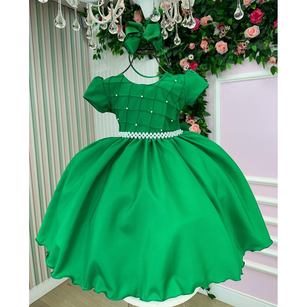 vestido-infantil-ysa-kids-verde-bandeira-com-laco-e-perolas