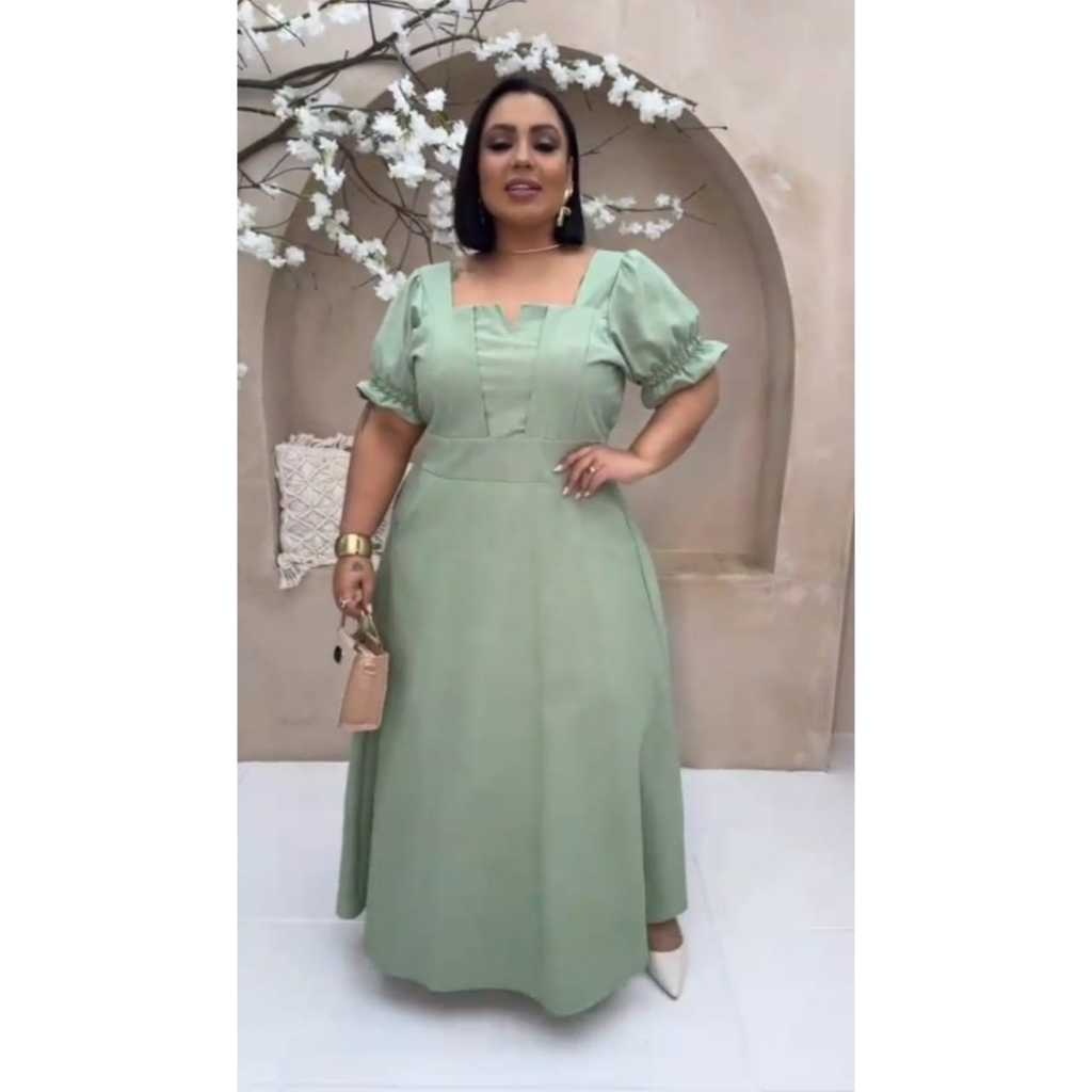 Vestido Linho Plus Size para Eventos Religiosos e Sociais