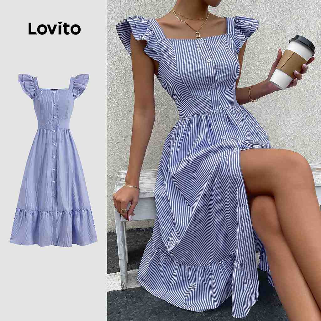 Vestido Listrado Lovito: Casual e Charmoso