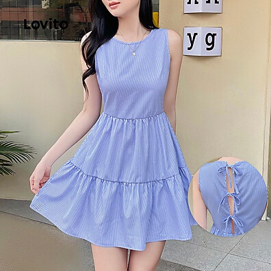Vestido Listrado Lovito: Elegância para o Verão