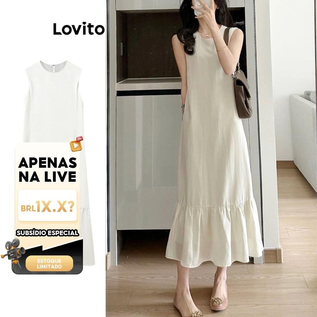 Vestido Lovito Casual com Babados: Elegância e Conforto