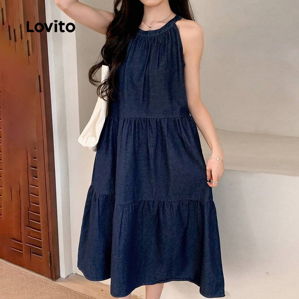 Vestido Lovito Casual: Elegância em Camadas