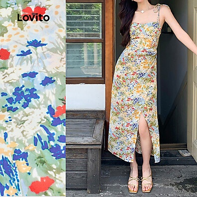 Vestido Lovito Elegante: Cores & Rendas