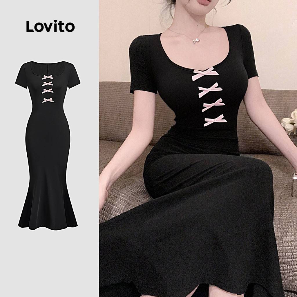 Vestido Lovito Elegante: Laço & Cores 🌸