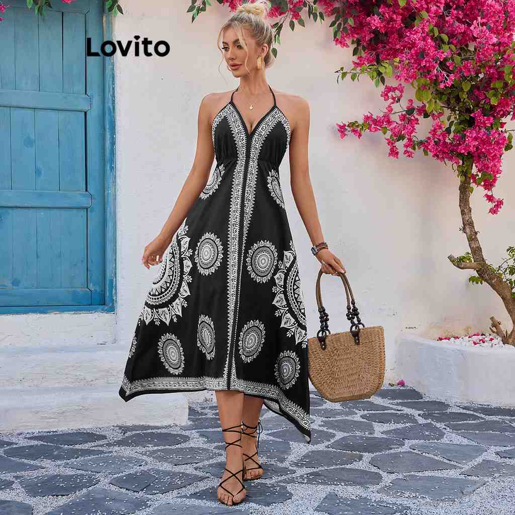 Vestido Lovito Estampado: Seu Look Boho de Verão