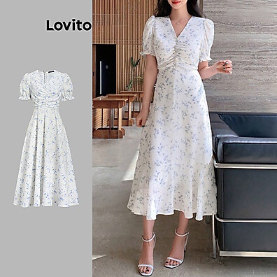 Vestido Lovito Floral Ditsy: Elegância e Conforto em um Look